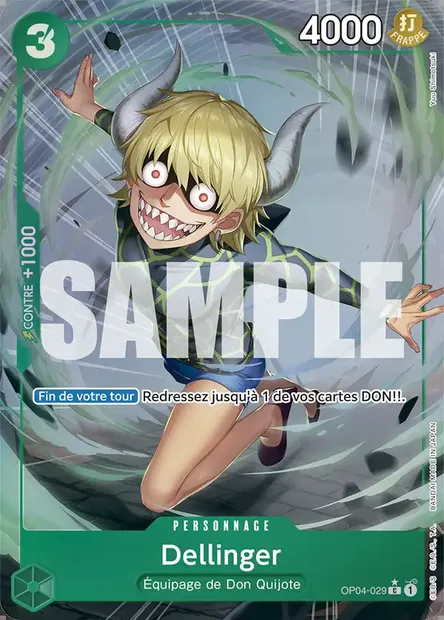 Dellinger, carte One Piece OP04-029 — extension KINGDOMS OF INTRIGUE