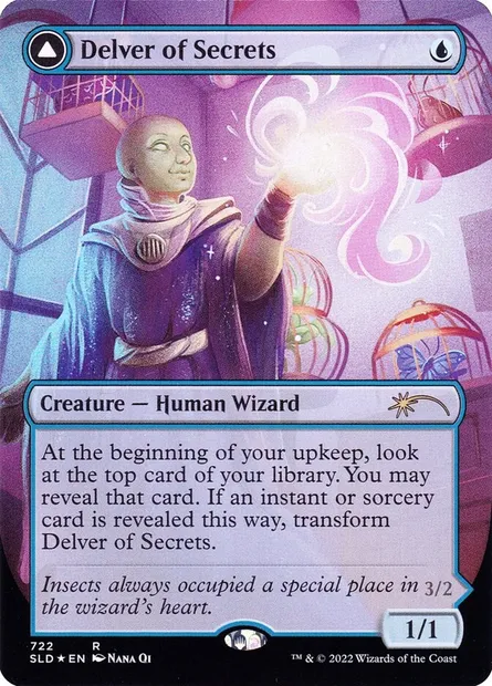 Delver of Secrets // Insectile Aberration, Magic card SLD 722 — Secret Lair Drop set