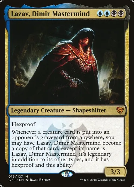 Lazav, Dimir Mastermind, Magic card GK1 16 — GRN Guild Kit set