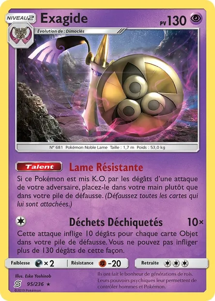 Exagide, carte Pokémon UNM 95 — extension Harmonie des Esprits