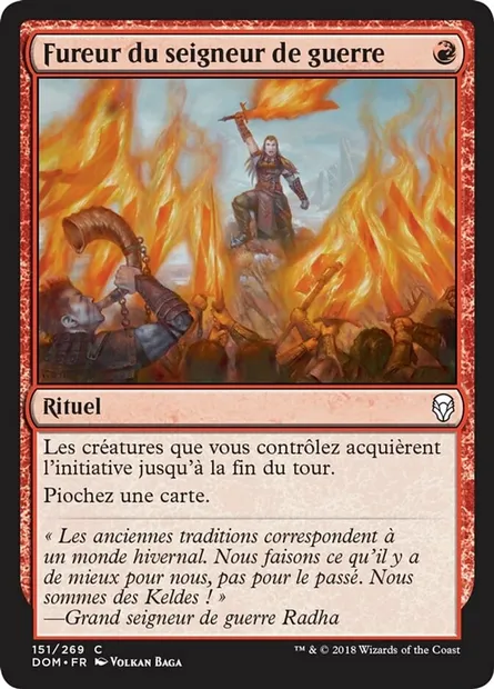 Fureur du seigneur de guerre, carte Magic DOM 151 — extension Dominaria