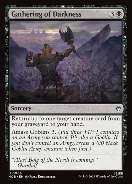 Gathering of Darkness, Magic card HOB 68 — The Hobbit set