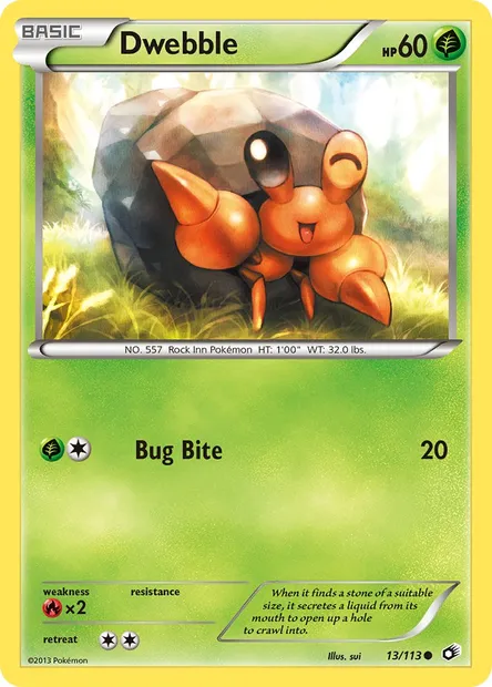 Dwebble, Pokémon card LTR 13 — Legendary Treasures set