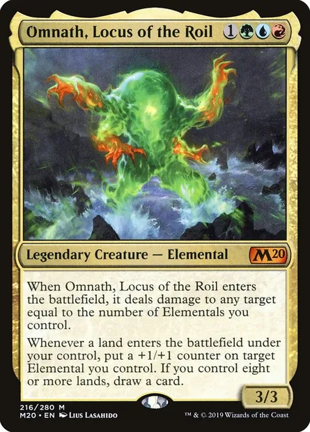 Omnath, Locus of the Roil, Magic card M20 216 — Core Set 2020 set