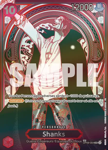 Shanks, carte One Piece OP09-004 — extension LES NOUVEAUX EMPEREURS