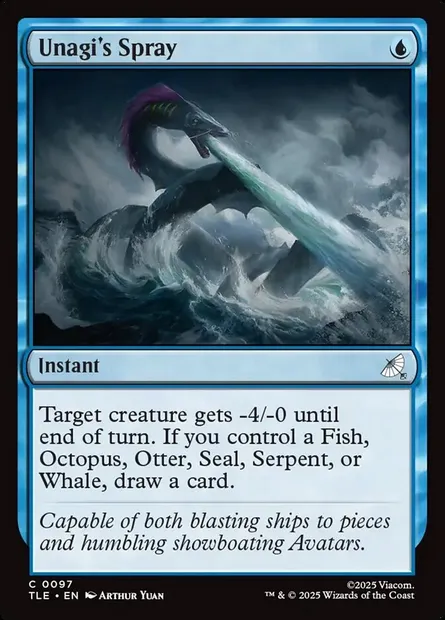Unagi's Spray, Magic card TLE 97 — Avatar: The Last Airbender Eternal set