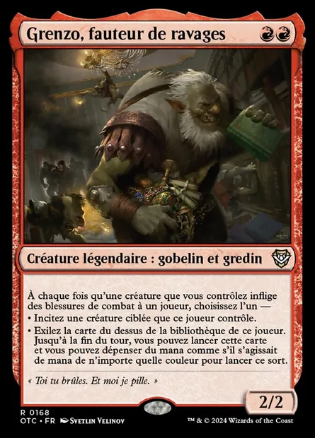 Grenzo, fauteur de ravages, carte Magic OTC 168 — extension Outlaws of Thunder Junction Commander