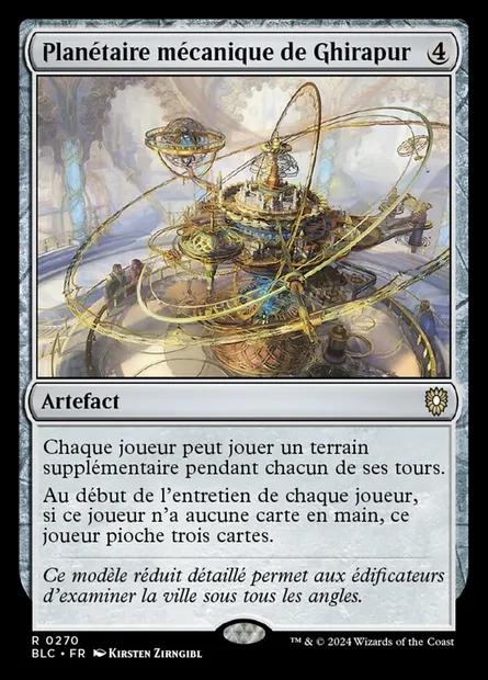 Planétaire mécanique de Ghirapur, carte Magic BLC 270 — extension Bloomburrow Commander