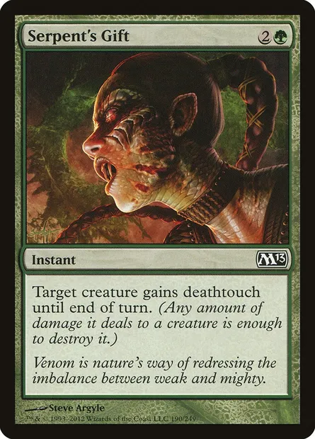 Serpent's Gift, Magic card M13 190 — Magic 2013 set