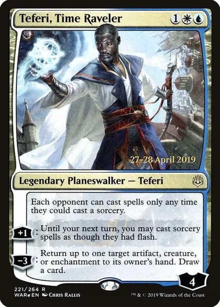 Téfeiri, effileur de temps, carte Magic PWAR 221s — extension War of the Spark Promos