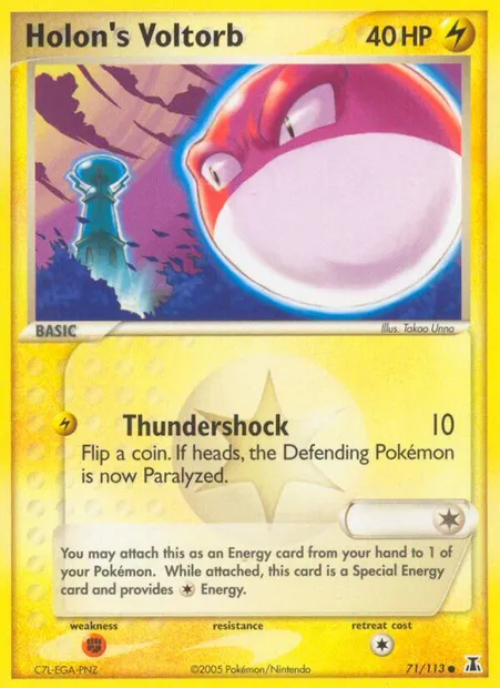 Holon's Voltorb, Pokémon card DS 71 — Delta Species set
