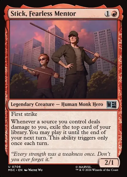 Stick, Fearless Mentor, Magic card MSC 706 — Marvel Super Heroes Commander set
