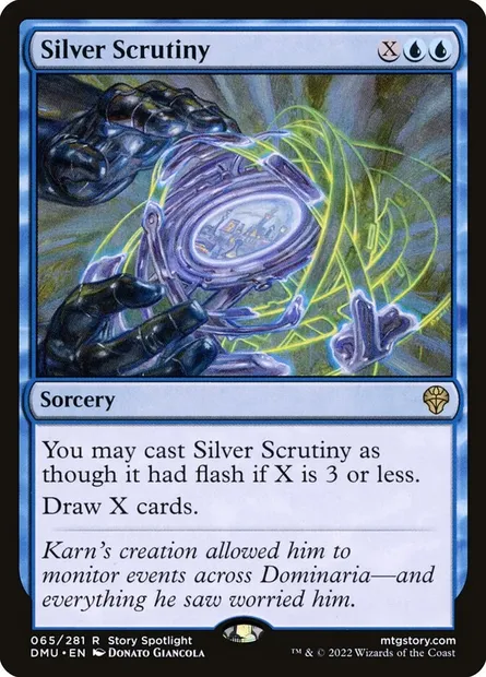 Silver Scrutiny, Magic card DMU 65 — Dominaria United set