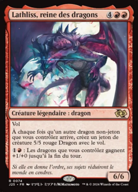 Lathliss, reine des dragons, carte Magic J25 74 — extension Foundations Jumpstart