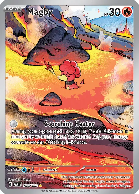 Magby, Pokémon card PAR 186 — Paradox Rift set