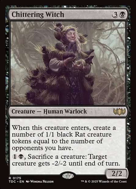 Chittering Witch, Magic card TDC 175 — Tarkir: Dragonstorm Commander set