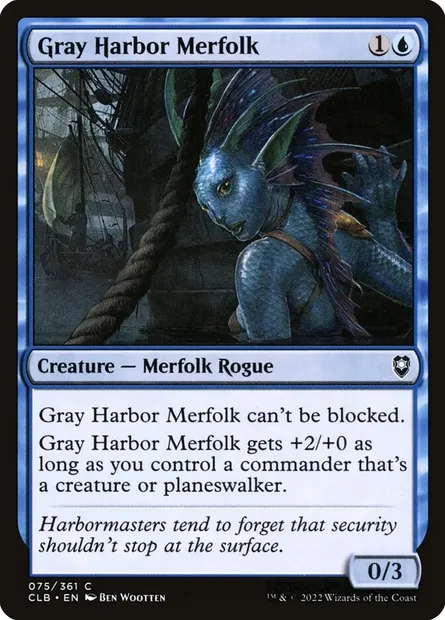 Gray Harbor Merfolk, Magic card CLB 75 — Commander Legends: Battle for Baldur's Gate set