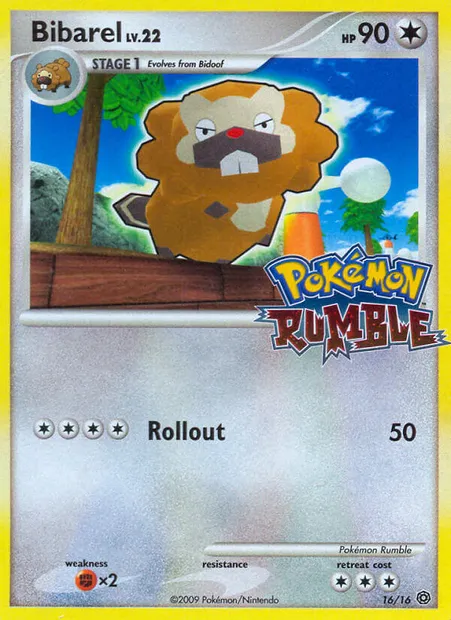 Bibarel, Pokémon card RM 16 — Pokémon Rumble set