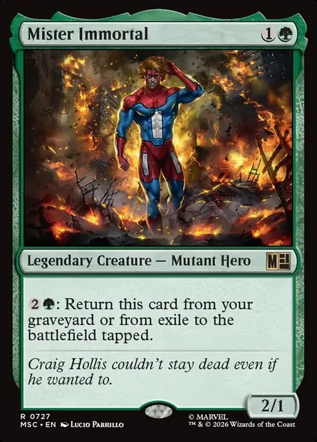 Mister Immortal, Magic card MSC 727 — Marvel Super Heroes Commander set