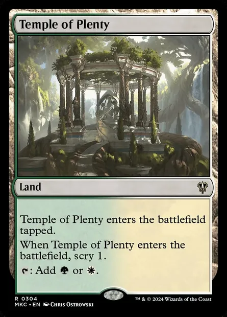 Temple of Plenty, Magic card MKC 304 — Murders at Karlov Manor Commander set