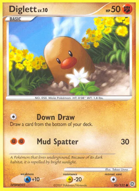 Diglett, Pokémon card SW 85 — Secret Wonders set