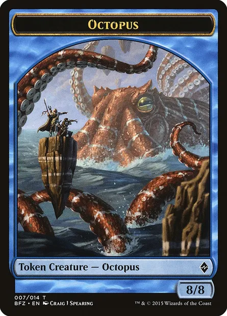 Octopus, carte Magic TBFZ 7 — extension Battle for Zendikar Tokens