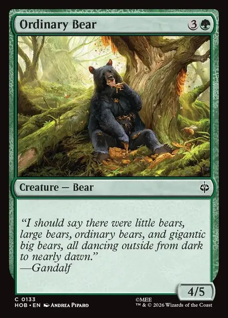 Ordinary Bear, Magic card HOB 133 — The Hobbit set