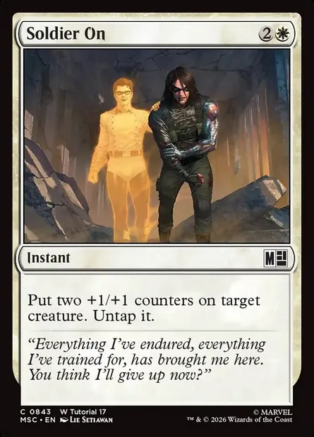 Soldier On, Magic card MSC 843 — Marvel Super Heroes Commander set