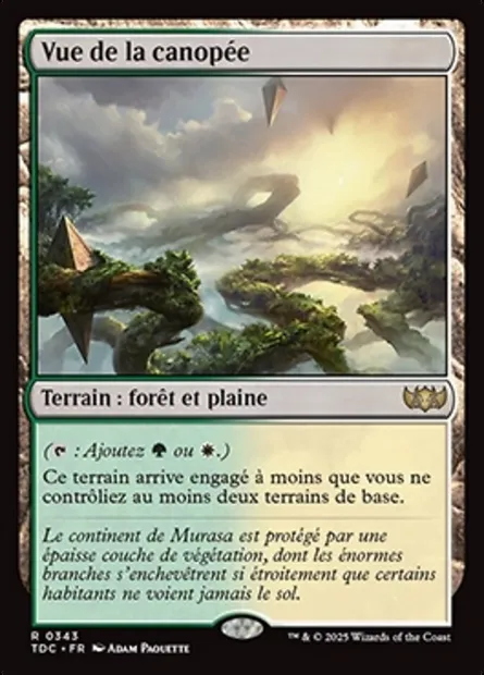 Vue de la canopée, carte Magic TDC 343 — extension Tarkir: Dragonstorm Commander
