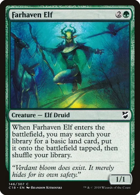 Farhaven Elf, Magic card C18 146 — Commander 2018 set
