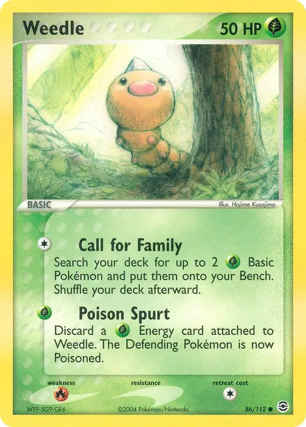 Weedle, Pokémon card RG 86 — FireRed & LeafGreen set