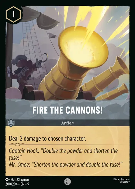 Fire the Cannons!, Disney Lorcana card CH9-200 — Fabled set