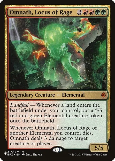 Omnath, Locus de rage, carte Magic PLST BFZ-217 — extension The List