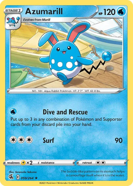 Azumarill, Pokémon card FST 59 — Fusion Strike set