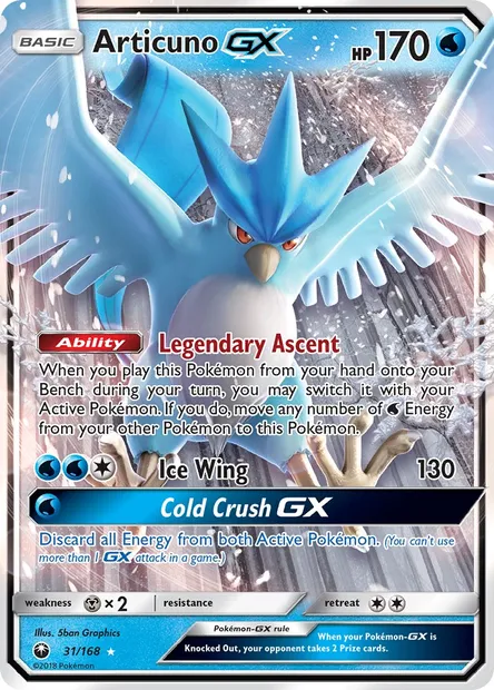 Articuno GX, Pokémon card CES 31 — Celestial Storm set