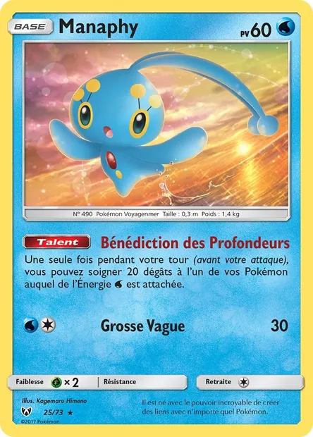 Manaphy, carte Pokémon SLG 25 — extension Légendes Brillantes