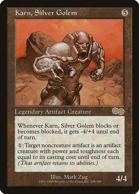 Karn, Golem d'argent, carte Magic USG 298 — extension Epopée d'Urza