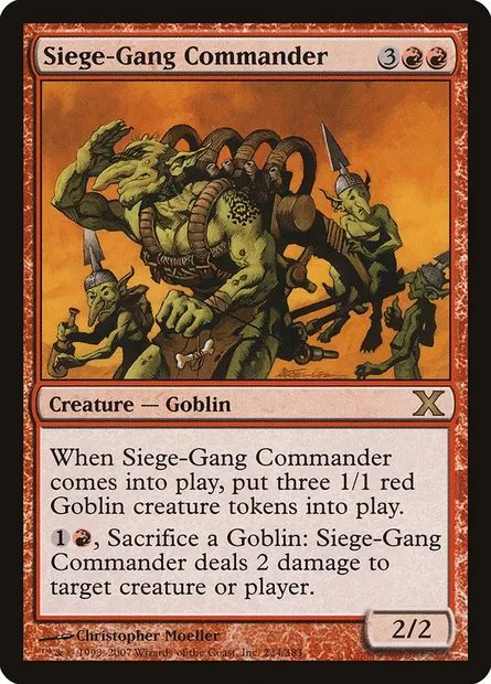 Siege-Gang Commander, Magic card 10E 234 — Tenth Edition set