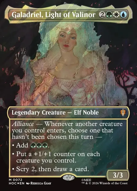 Galadriel, lumière de Valinor, carte Magic HOC 72 — extension The Hobbit Eternal