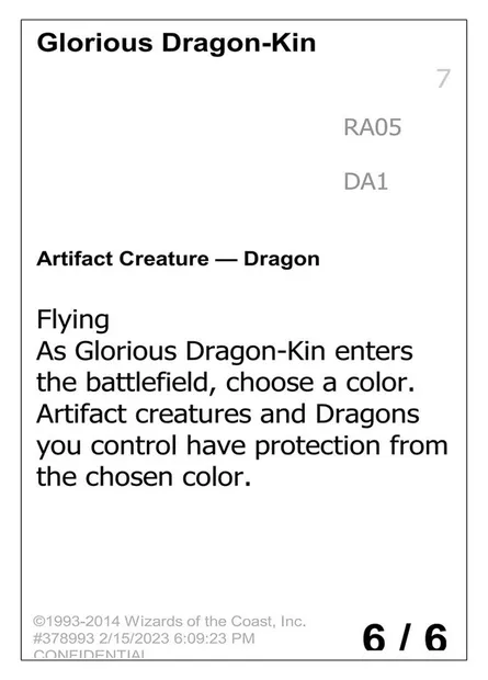 Glorious Dragon-Kin, Magic card UNK RA05a — Unknown Event set