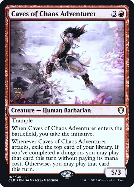 Aventurière des Cavernes du Chaos, carte Magic PCLB 167s — extension Battle for Baldur's Gate Promos