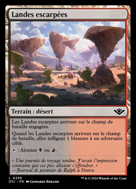 Landes escarpées, carte Magic OTJ 259 — extension Outlaws of Thunder Junction