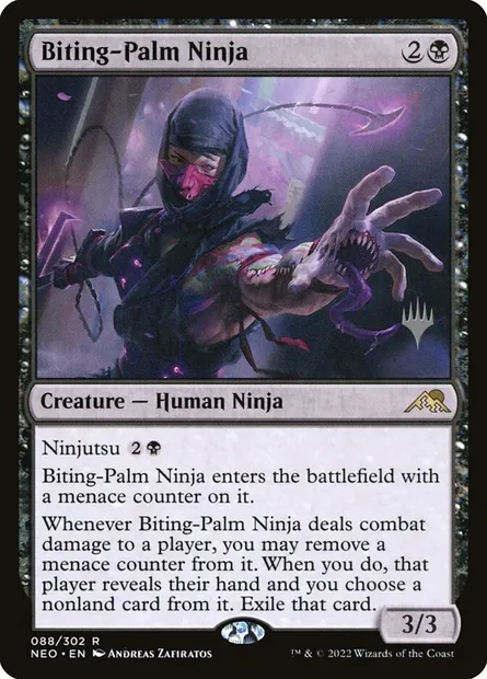 Biting-Palm Ninja, Magic card PNEO 88p — Kamigawa: Neon Dynasty Promos set