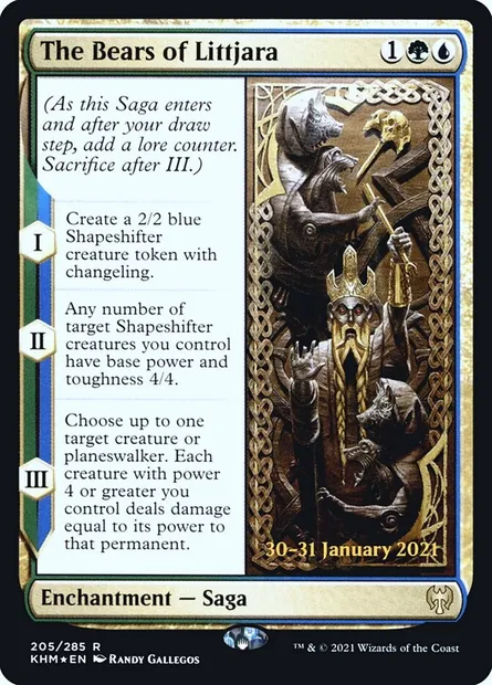 Les ours de Littjara, carte Magic PKHM 205s — extension Kaldheim Promos