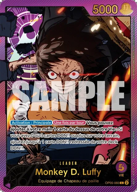 Monkey D. Luffy, carte One Piece OP05-060 — extension AWAKENING OF THE NEW ERA