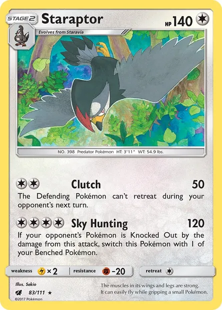 Staraptor, Pokémon card CIN 83 — Crimson Invasion set