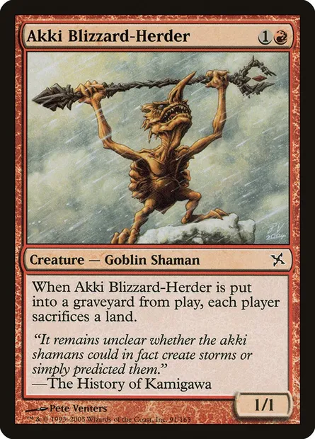 Akki Blizzard-Herder, Magic card BOK 91 — Betrayers of Kamigawa set