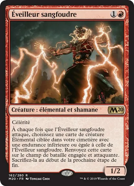 Éveilleur sangfoudre, carte Magic M20 162 — extension Core Set 2020