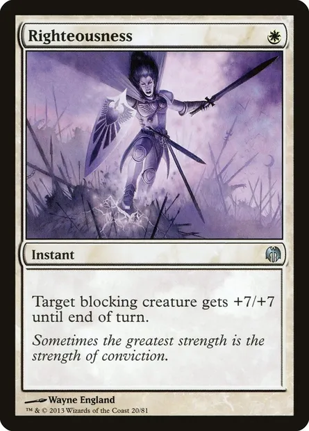 Righteousness, Magic card DDL 20 — Duel Decks: Heroes vs. Monsters set