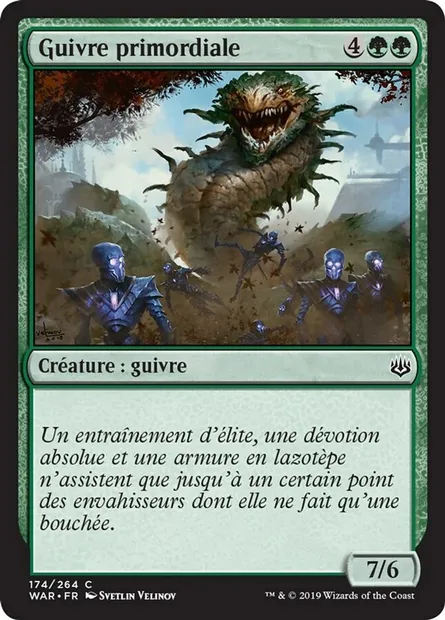 Guivre primordiale, carte Magic WAR 174 — extension La guerre des Planeswalkers